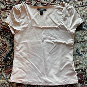 Light Pink Square Neck Top